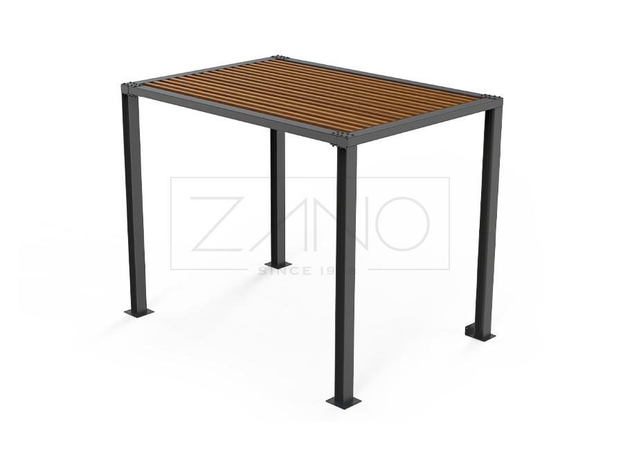 Pergola 3 x 2 m 22.001.2 | karbonstål og løvtre