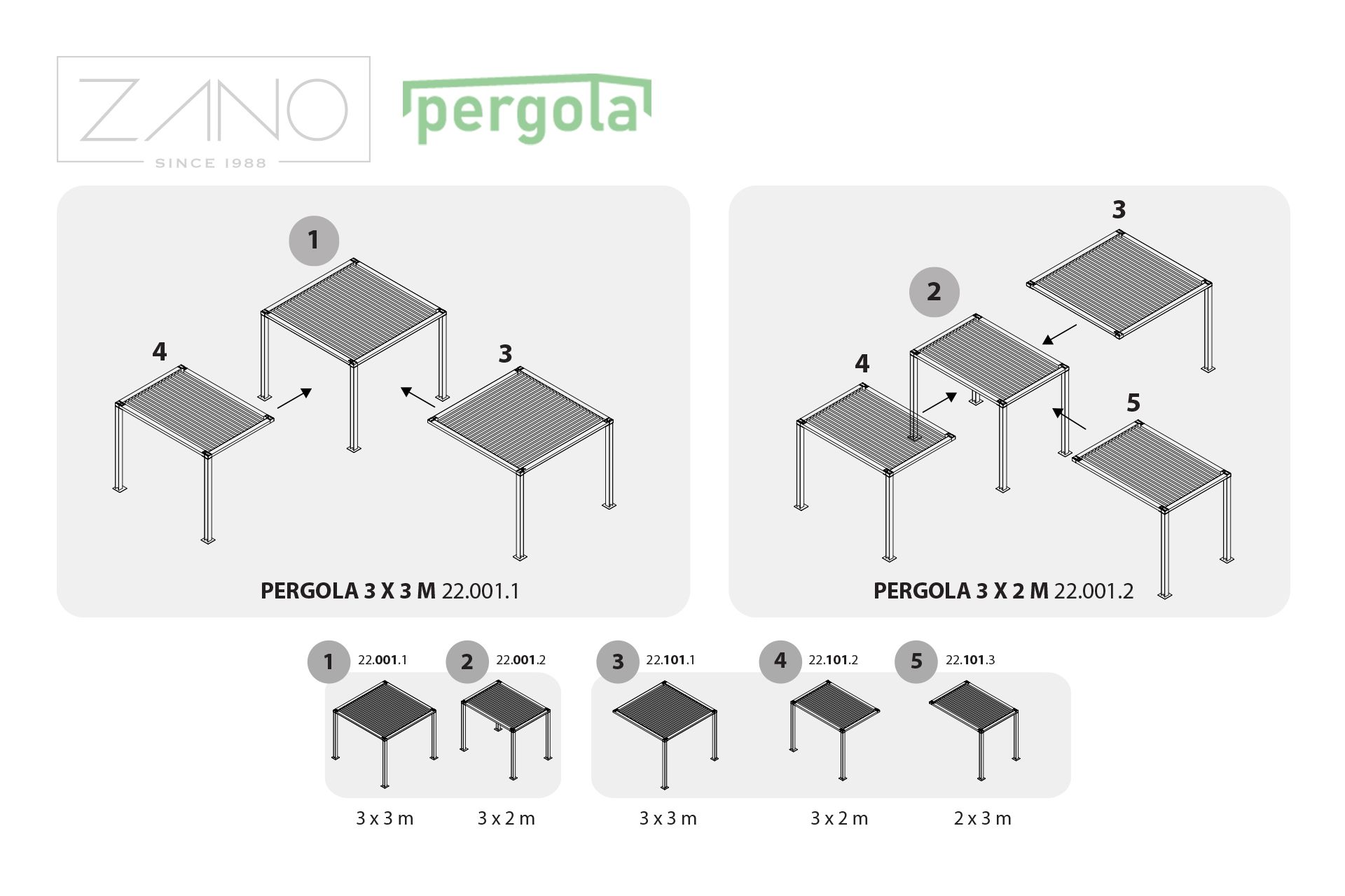 Pergolasegmenter | ZANO Urban furniture Pergolasegmenter | ZANO Urban furniture