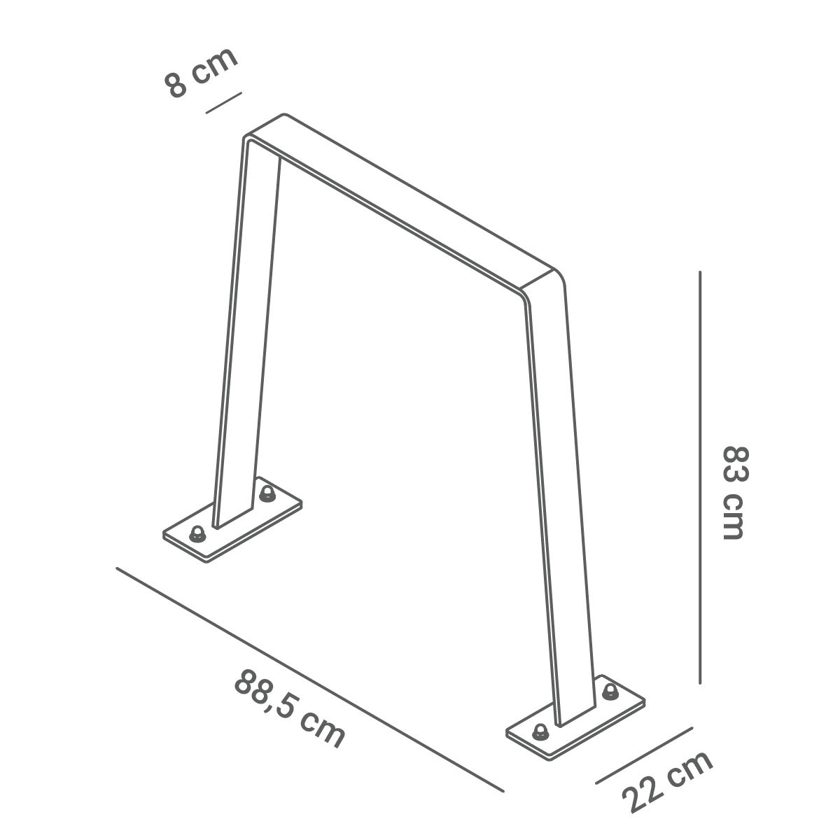 Sykkelstativ Flat - dimensjoner