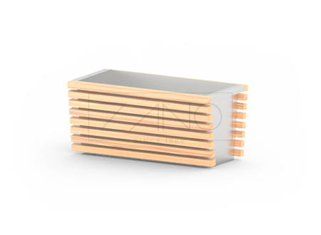 Moderne og elegant gryte i rustfritt stål og tre Moderne og elegant gryte i rustfritt stål og tre