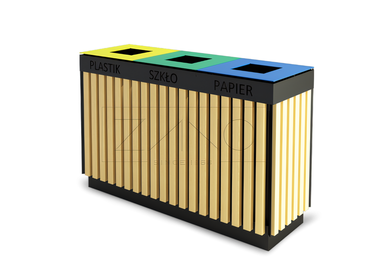 Argo avfallssorteringskurv i svart stål Argo resirkuleringsbeholder