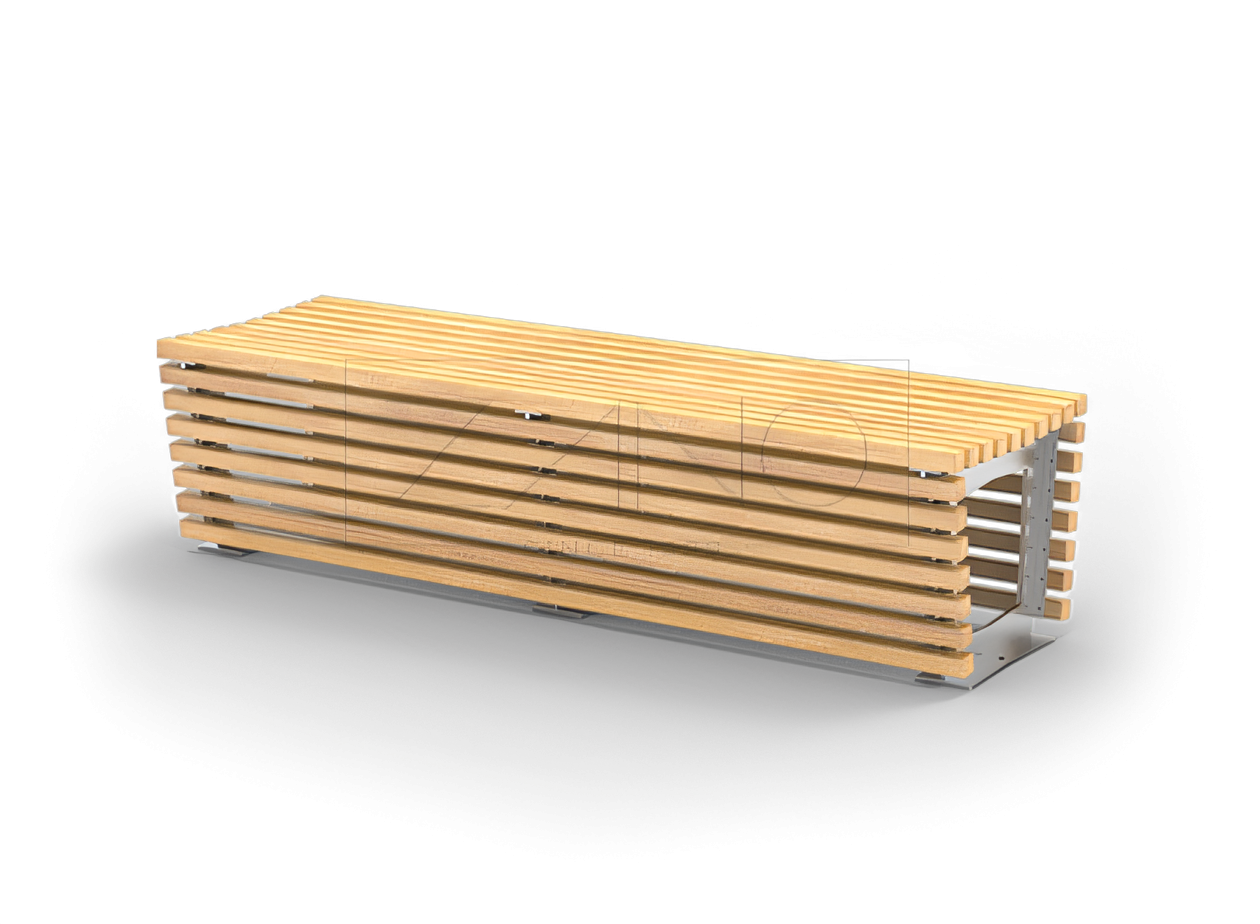 Modulær Flash-benk i rustfritt stål Urbane benker, modulære, moderne