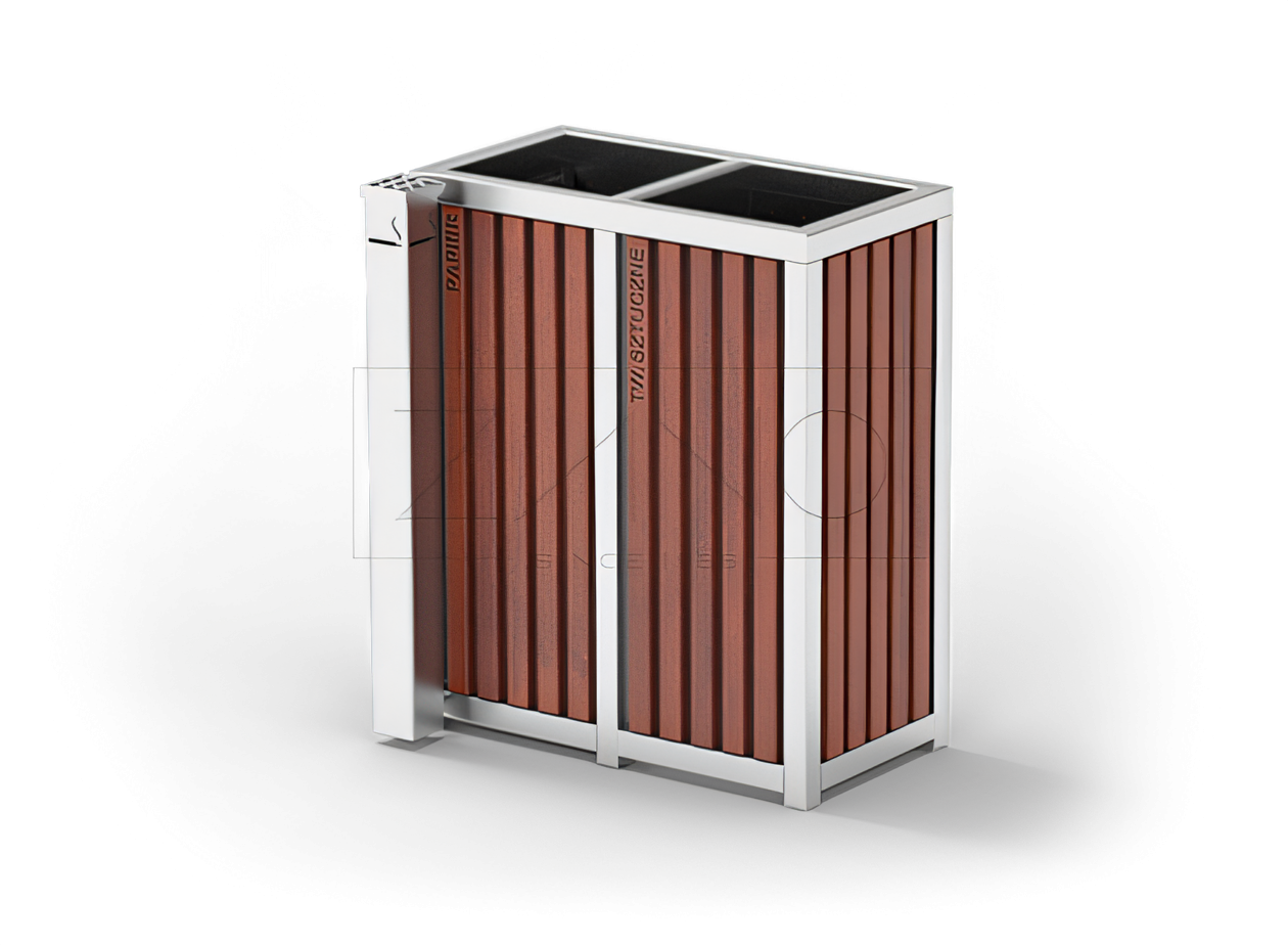 Kommunal gjenvinningsbeholder i rustfritt st&aring;l