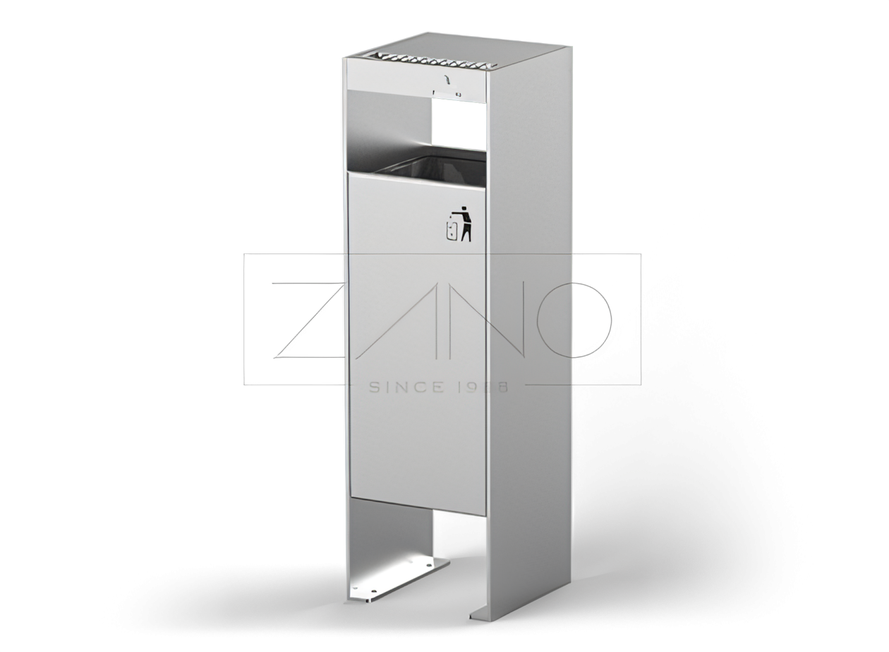 Avfallsbeholdere med askebeger i rustfritt stål Avfallsbeholdere med askebeger i rustfritt stål