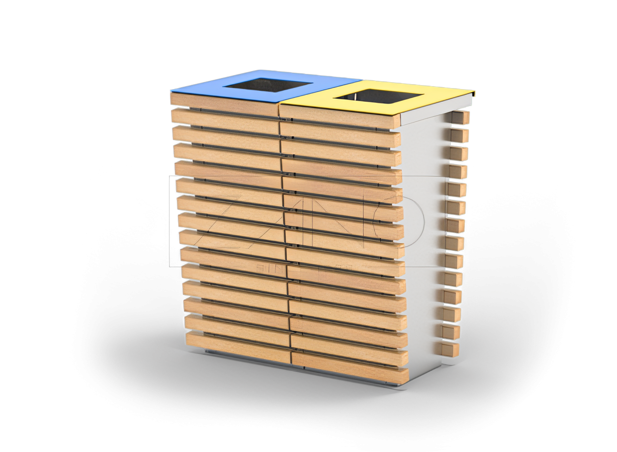 Kommunale avfallssorteringsbeholdere i rustfritt st&aring;l