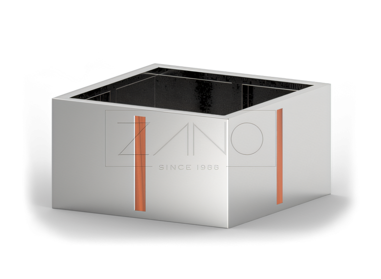 Stilig urban krukke i rustfritt st&aring;l fra ZANO urbane m&oslash;belkolleksjon