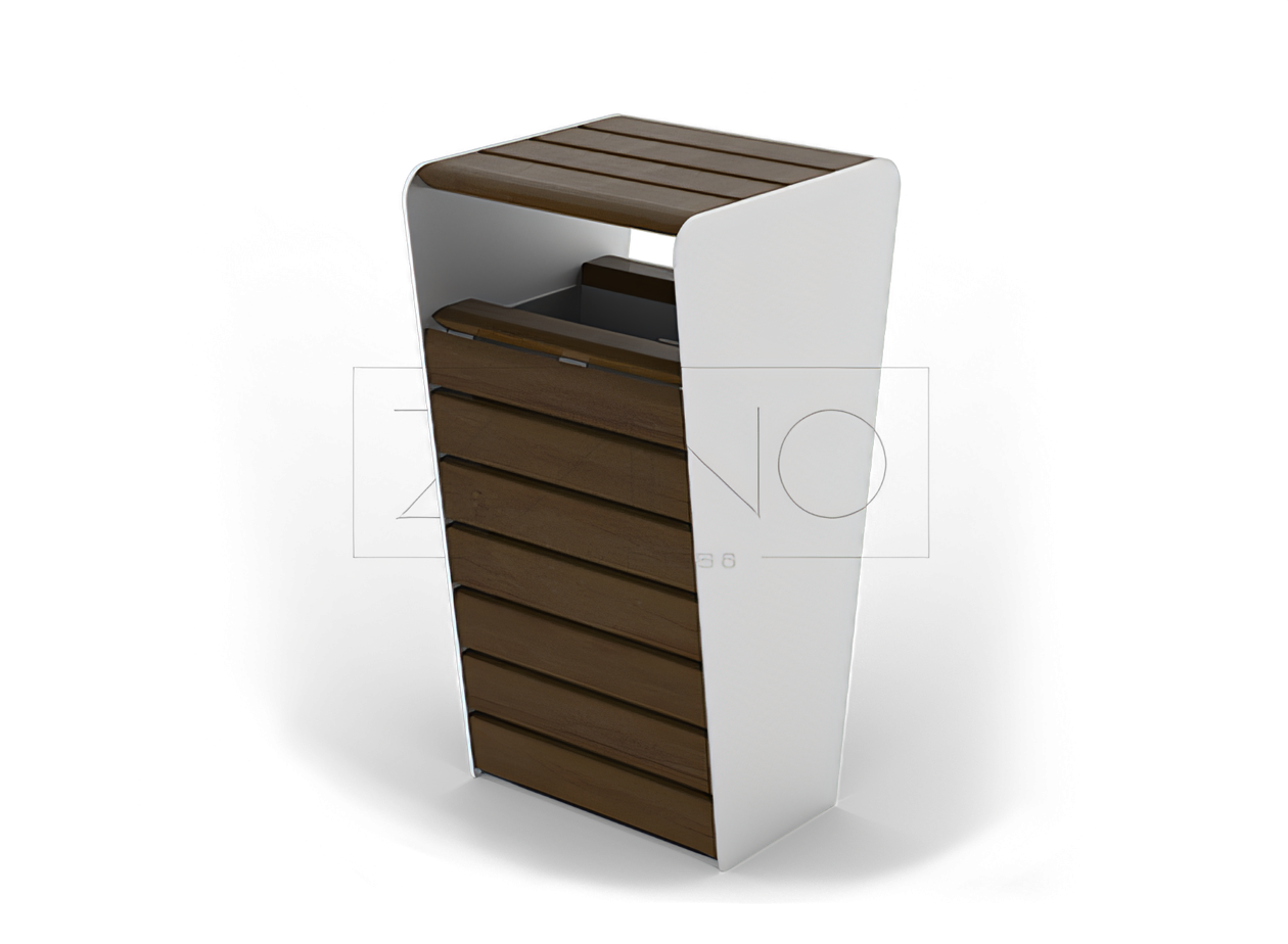 Myk bykurv med baldakin, unik design, laget av rustfritt st&aring;l og grantre