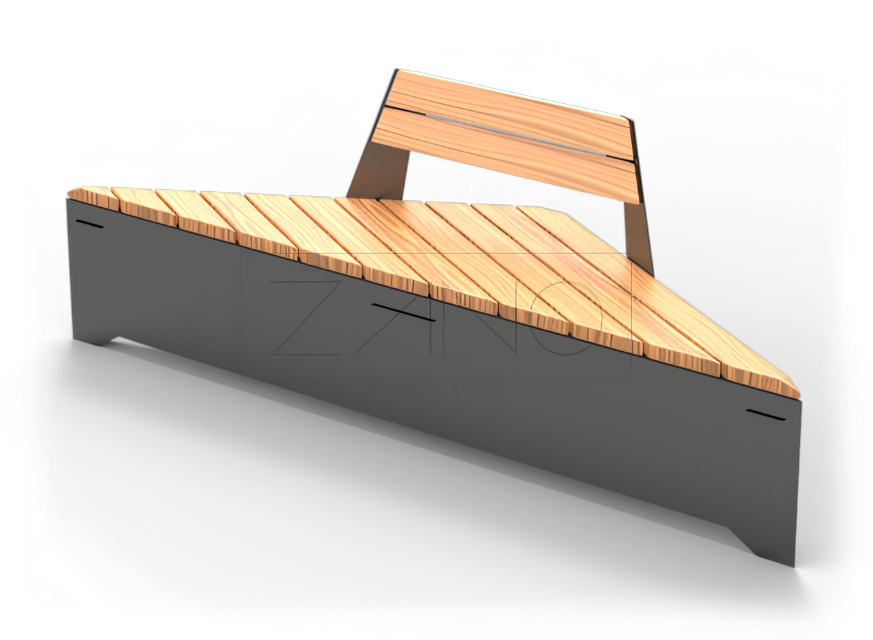 Modulær benk med ryggstøtte - moderne design Modulær benk med ryggstøtte i stål