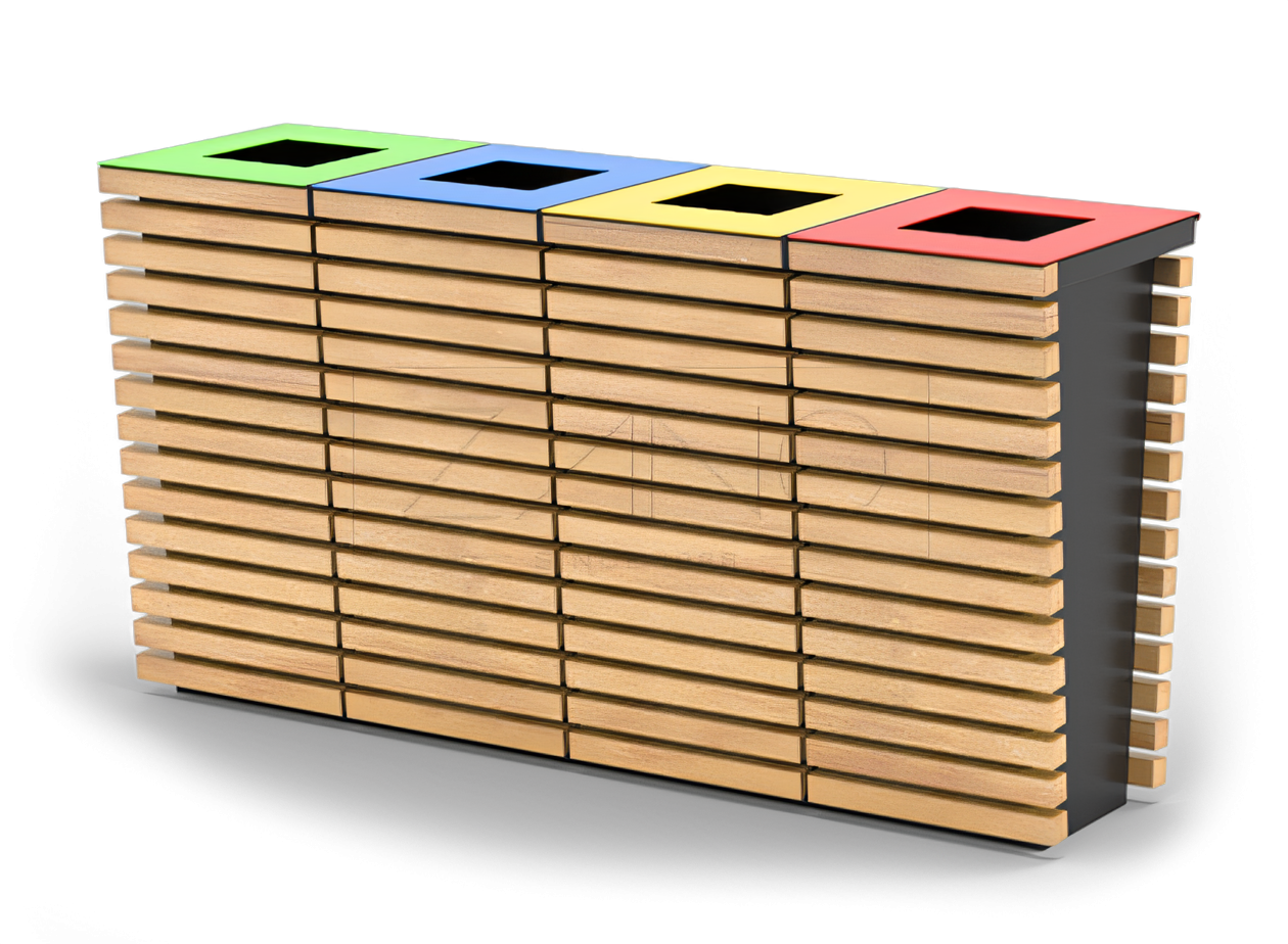 Utendørs gjenvinningsbeholder for plast, metall, glass og papiravfall Utendørs gjenvinningsbeholder for plast, metall, glass og papiravfall