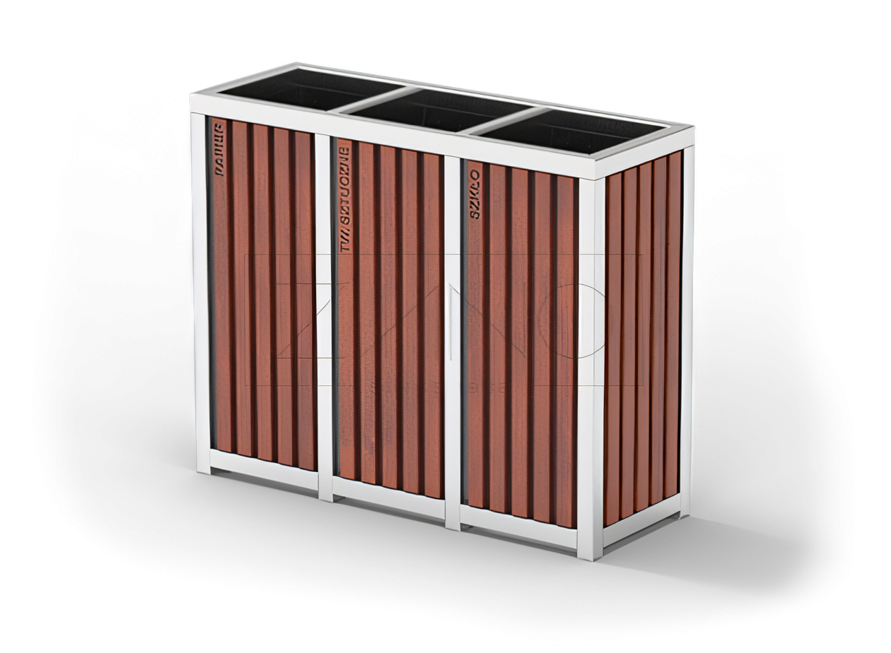 altus avfallssorteringskurv i rustfritt st&aring;l