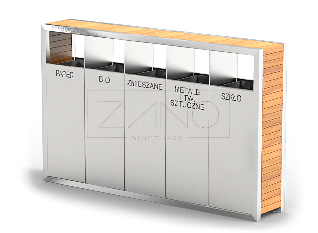 5-kammers gjenvinningsbeholder | PAVO | ZANO bymøbler 5-kammers gjenvinningsbeholder | PAVO | ZANO bymøbler
