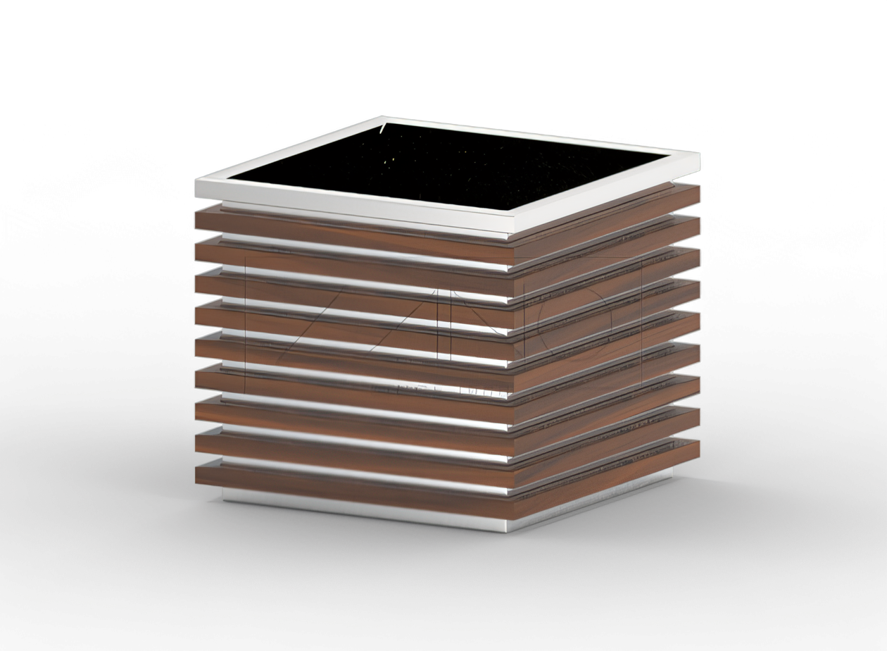 Blomsterpotte Block 06.042.L rustfritt st&aring;l