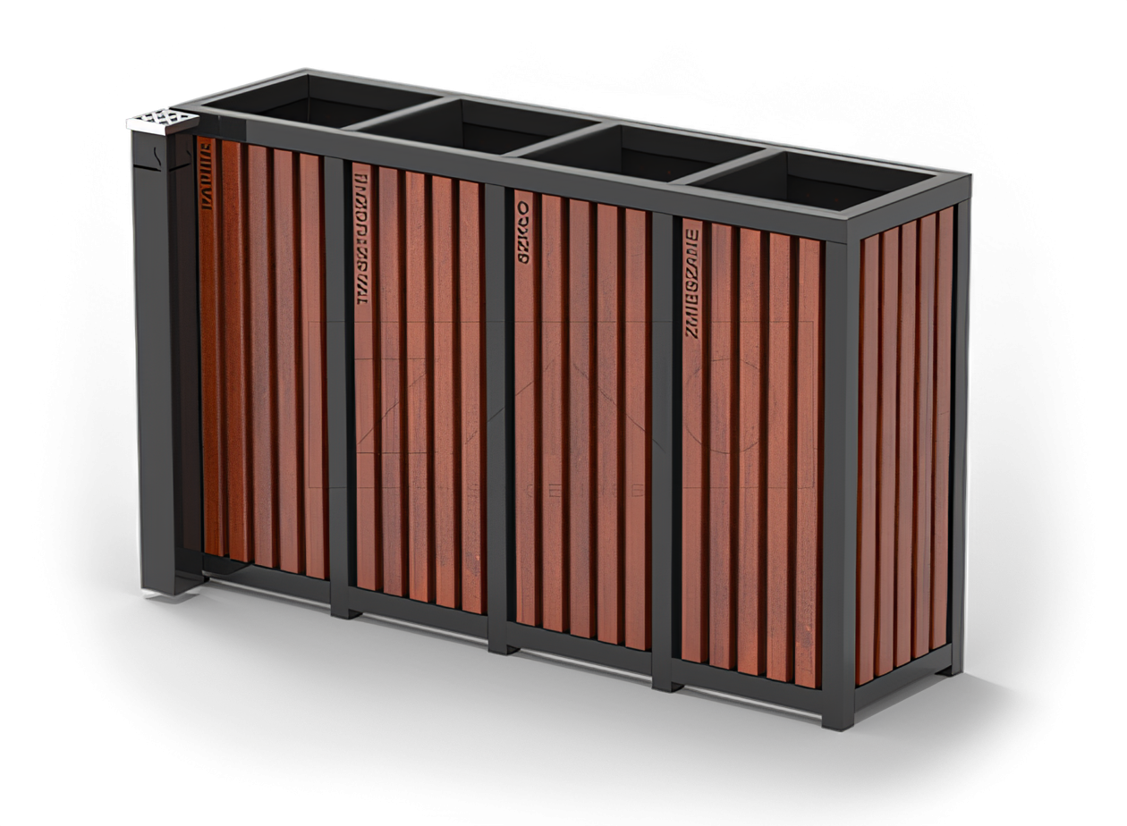 Avfallsbeholdere | Kildesortering Avfallsbeholdere i stål for kildesortering