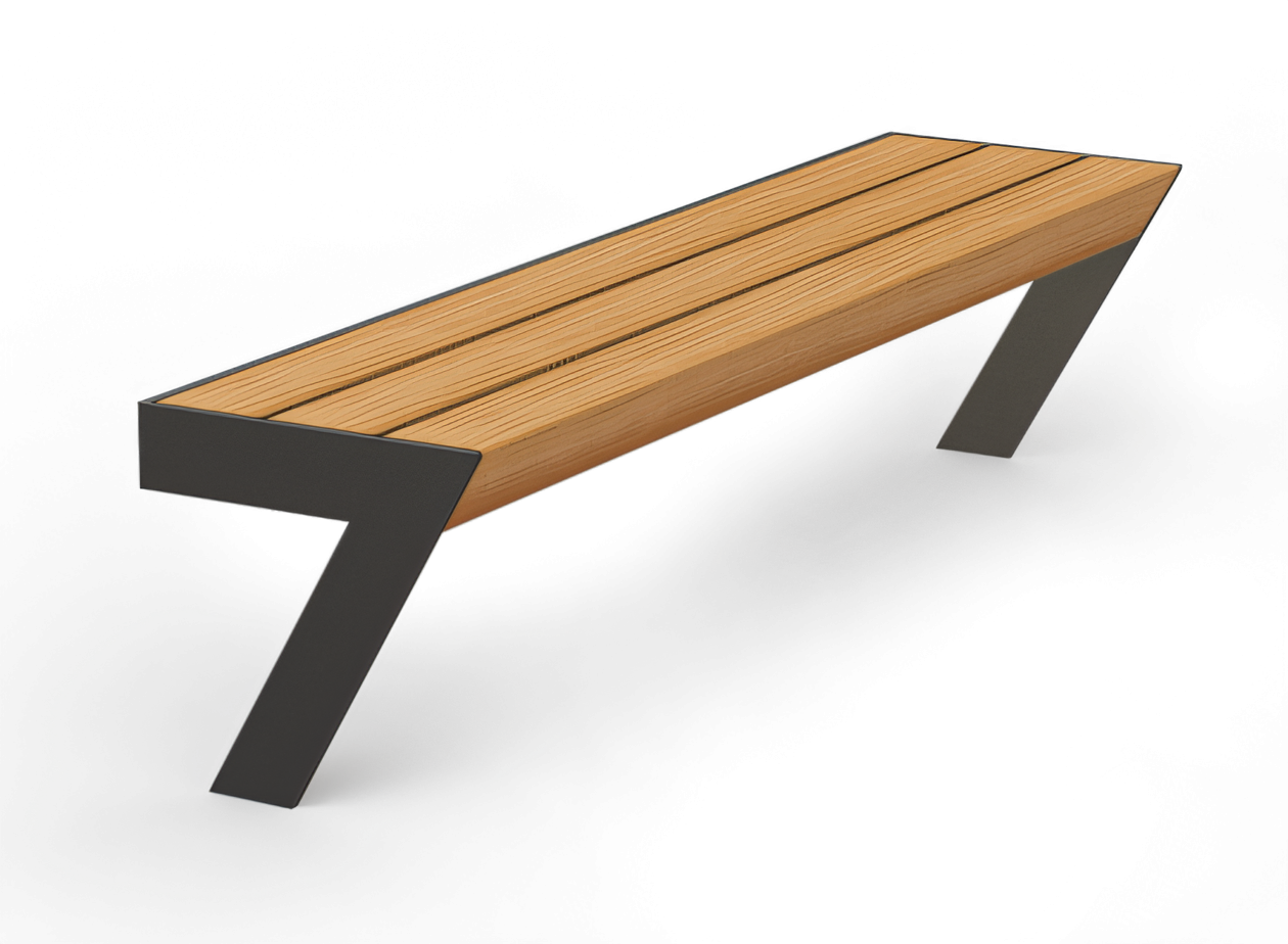 Original benk uten ryggstøtte Moderne metallbenker for betong