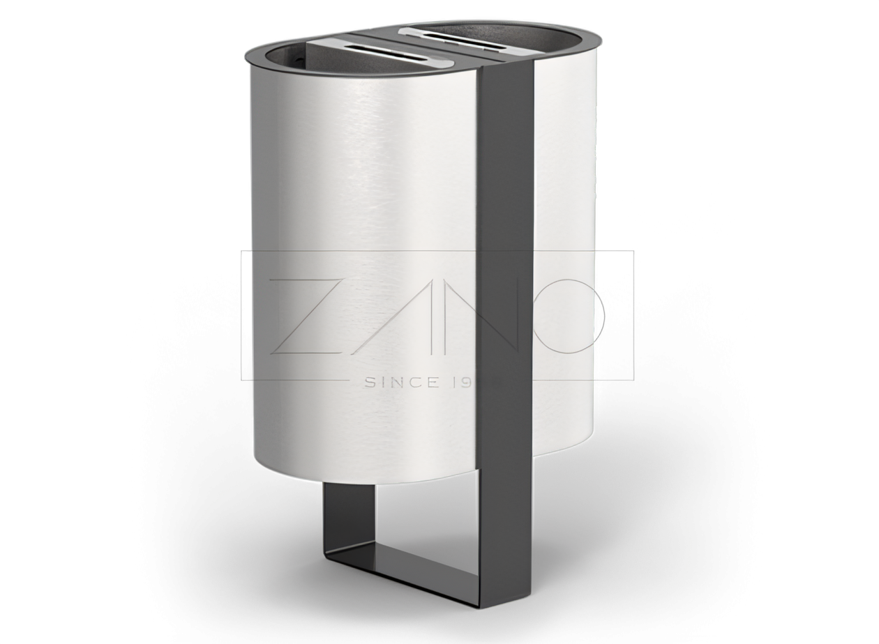 to-kammer urban avfallsbeholder med askebeger i rustfritt stål og karbonstål to-kammer urban avfallsbeholder med askebeger i rustfritt stål og karbonstål