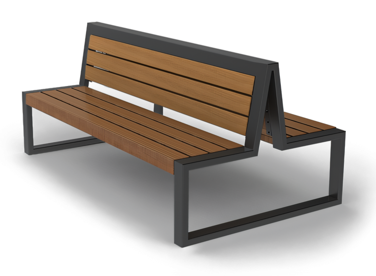 Dobbeltsidig benk for kjøpesentre. populære obustrone benker moderne