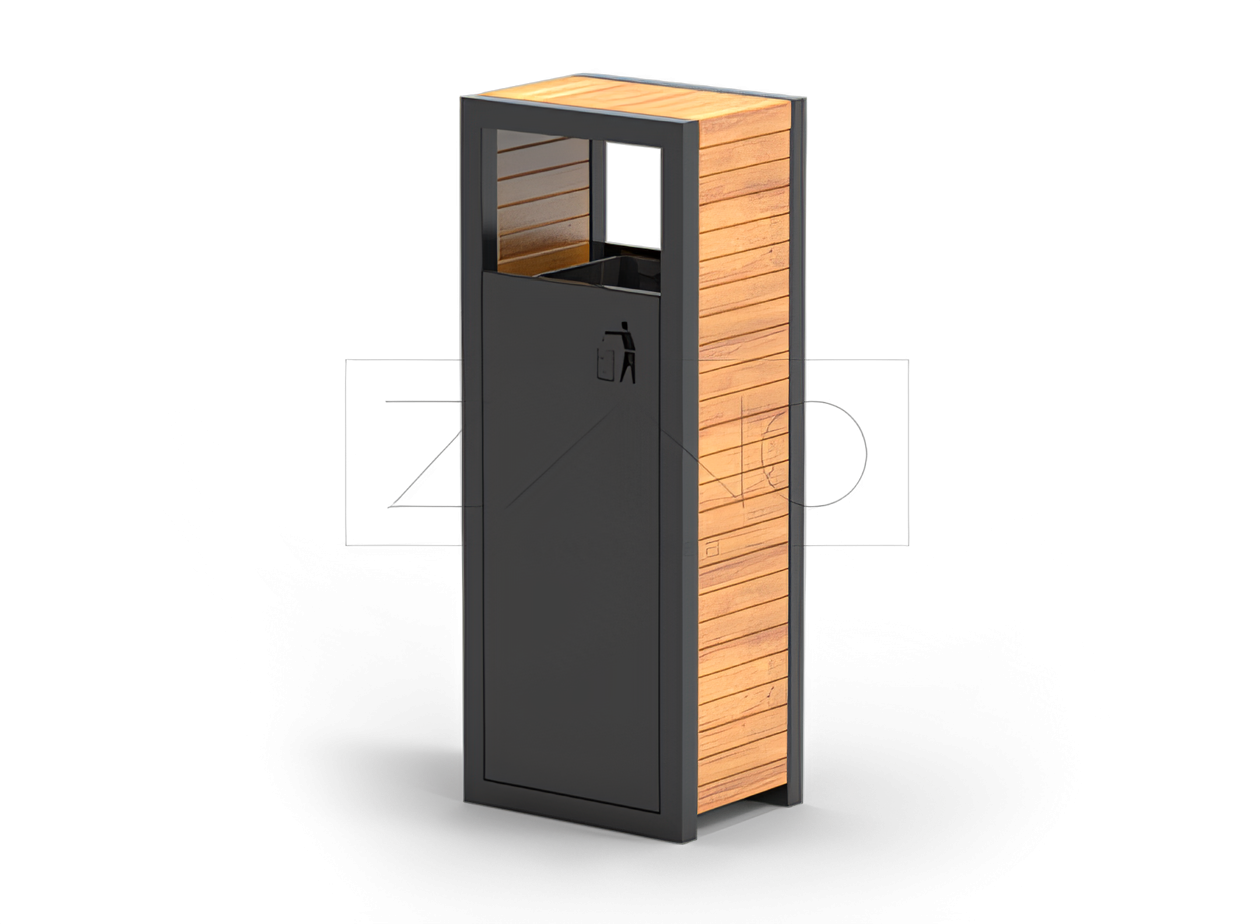 Pavo bykurv 03.063 City-kurv i karbonstål, galvanisert, pulverlakkert med tilsetninger av innenlandsk treverk