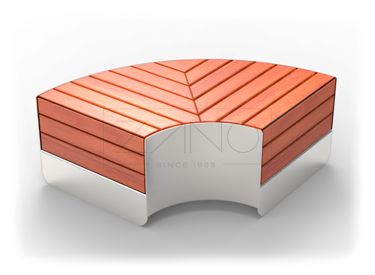 Universe benk, rustfritt st&aring;l, tre