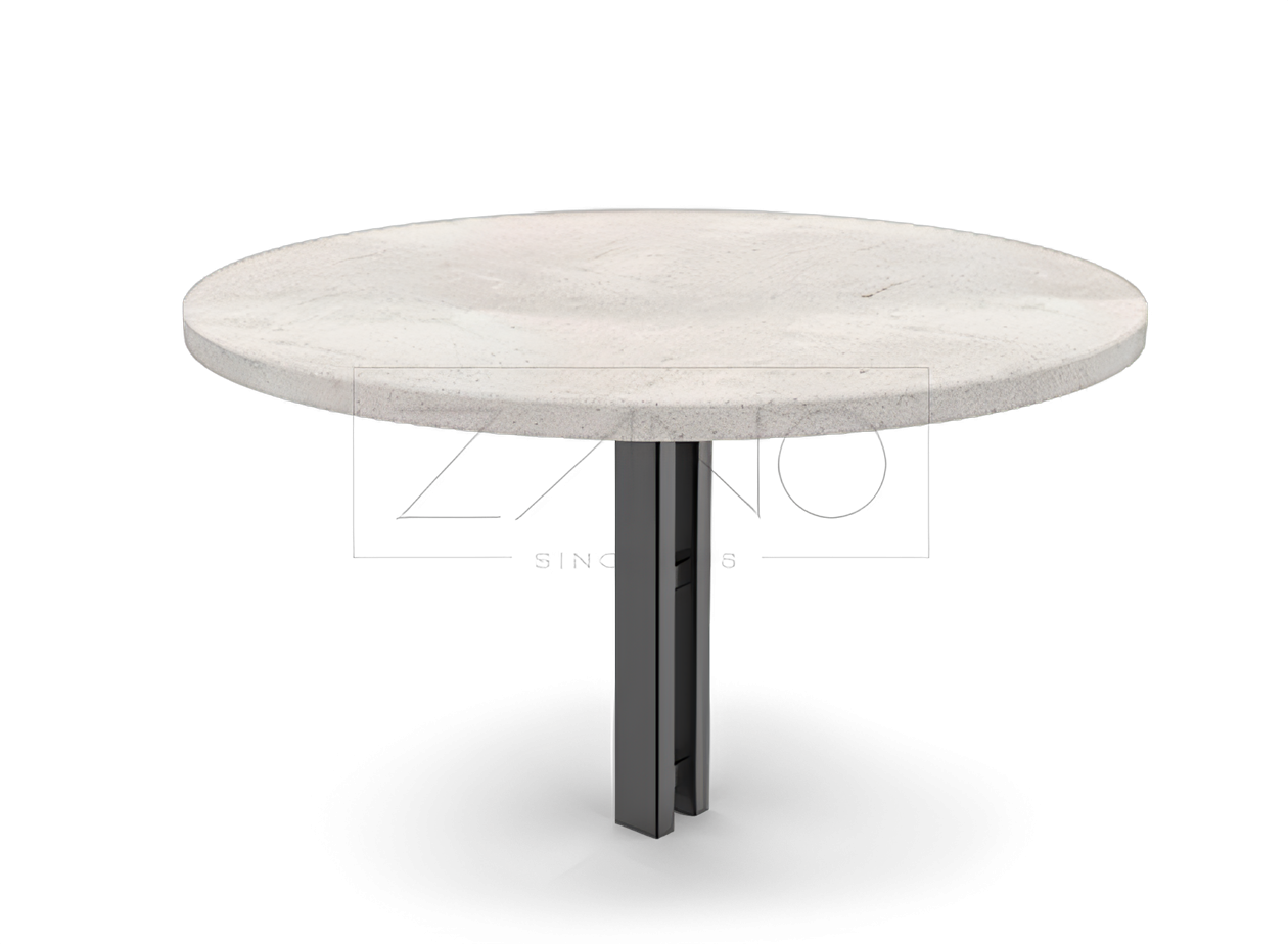 Bussbord 13.020.2 i karbonstål, med betongplate Parksjakk og kinesisk bord