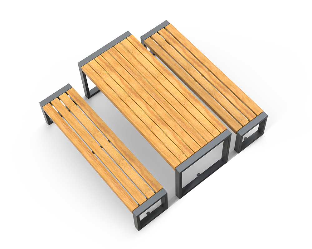 Pluris-sett - bord pluss to benker