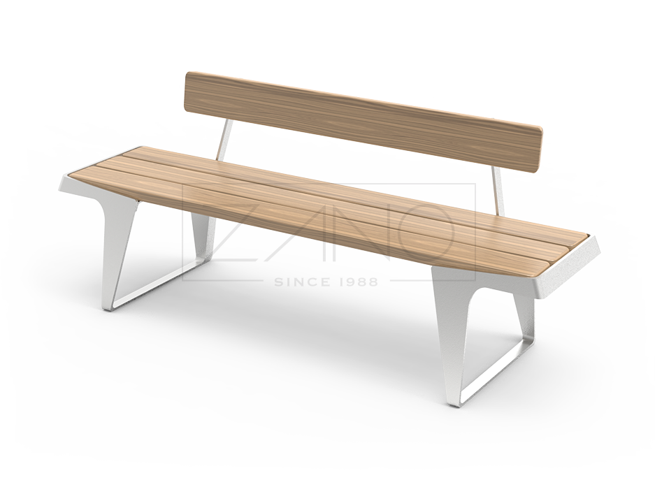 Minimalistisk urban benk i rustfritt stål