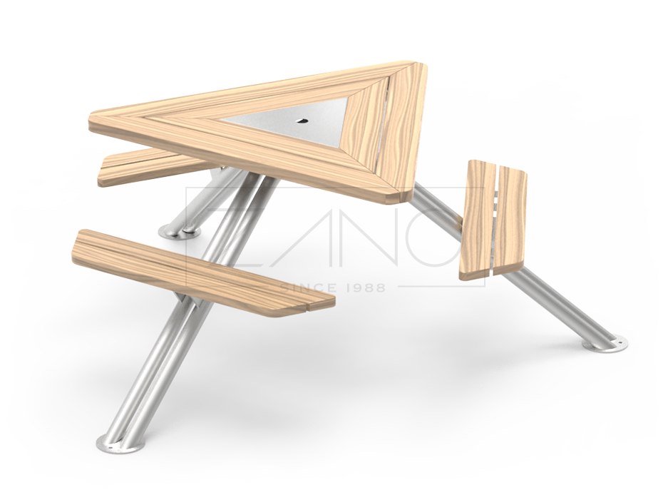 Mars er et piknikbord som kombinerer funksjonen til tradisjonelle sitteplasser for hager og kolonihager med karakteren til moderne bymøbler.