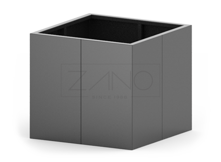 Agawa potte i svart stål fra ZANO-familien av urbane møbler