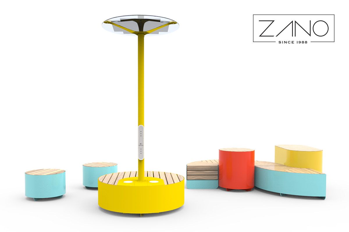 Benker, bord, urbane solstasjoner | Universet - ZANO bymøbler