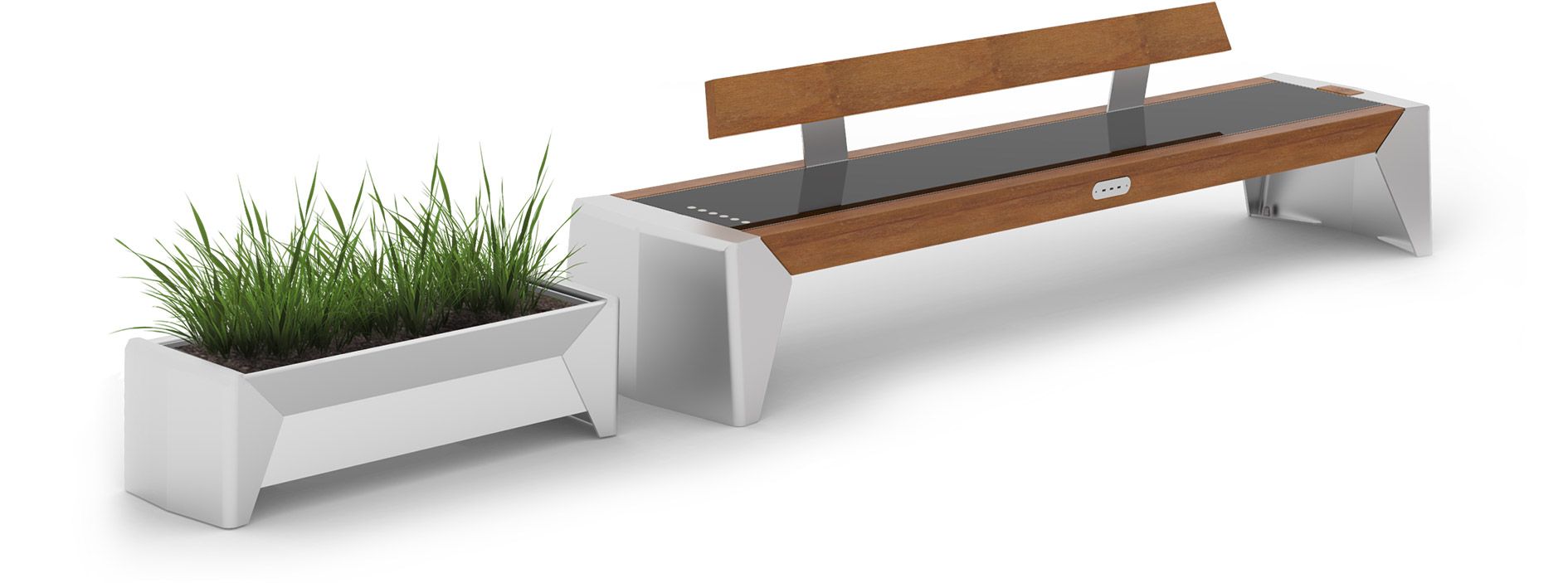 Photon urban bench 03.009 og Photon urban pot 06.009.M