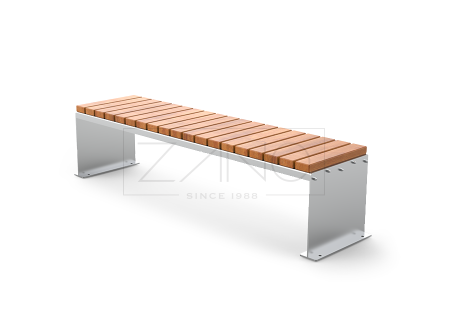 Domino modulær urban benk i klassisk versjon i rustfritt stål