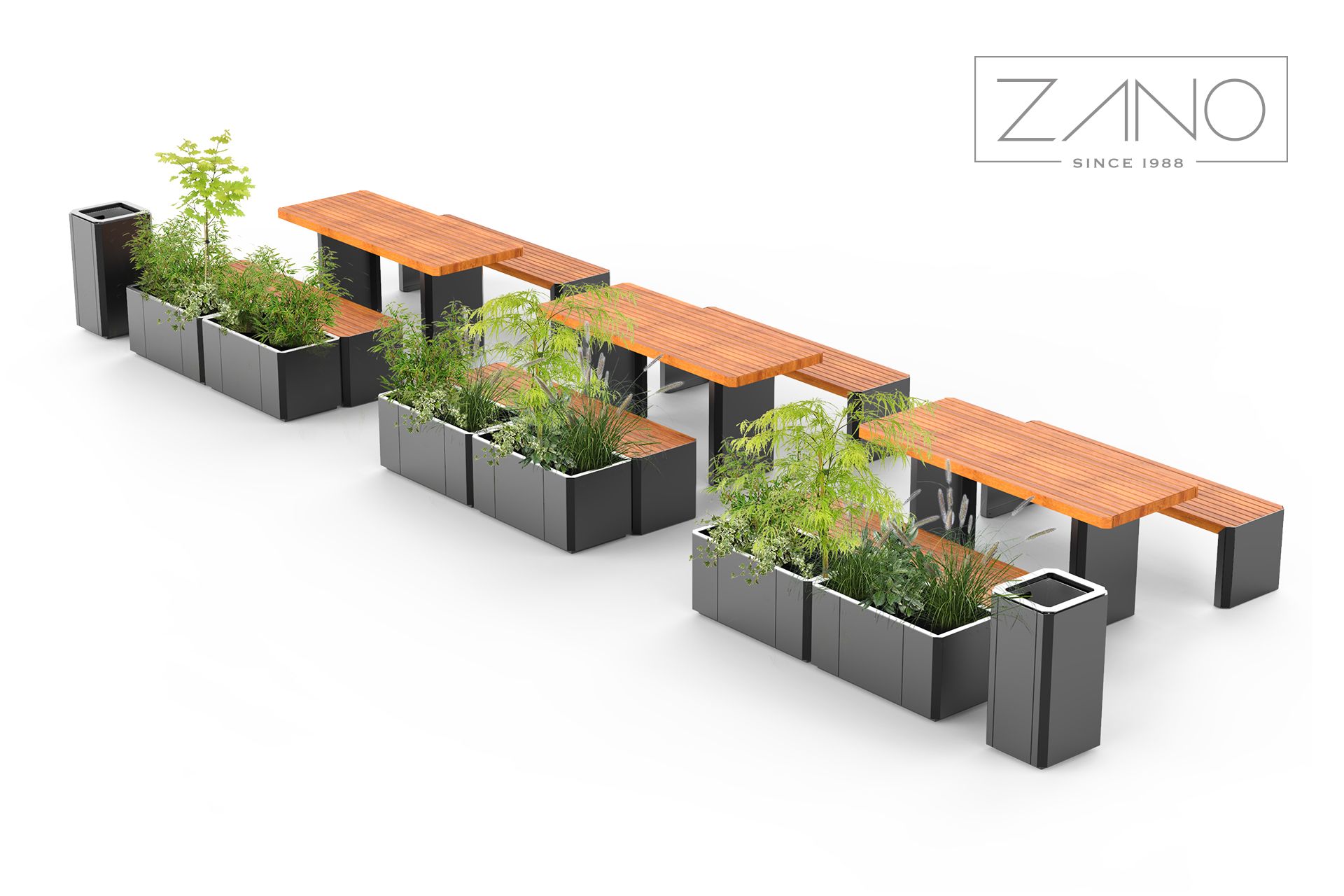 Stilo - benker og plantekasser fra ZANO urbane møbler